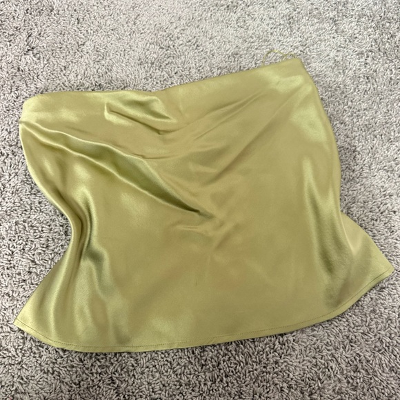 Reformation Green Satin Crop Tube Top Size Small Perfect Condition - Picture 5 of 8